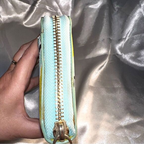 Kate Spade Cabana Tile Lacey Yellow and Blue Geometric Wallet - Picture 6 of 14